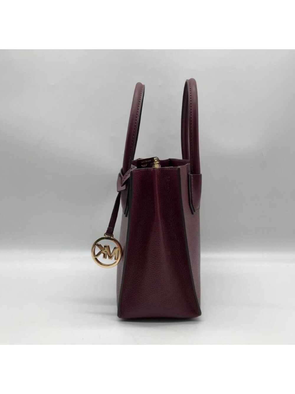 Michael Kors Burgundy Pebbled Leather Mercer Convertible Satchel - Picture 4 of 10